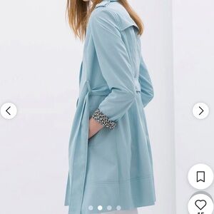 Chic Light Blue Belted Trench Coat